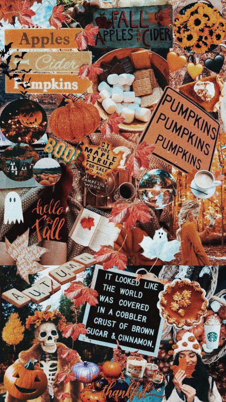 Fall collage wallpaper  Iphone wallpaper fall Halloween wallpaper iphone  Fall wallpaper