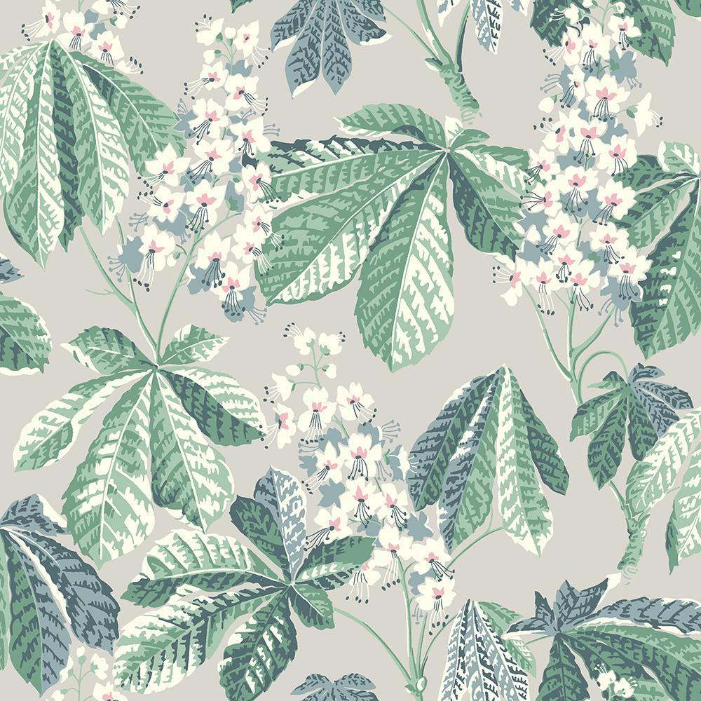 Chestnut Blossom Grey Floral Wallpaper Sample
