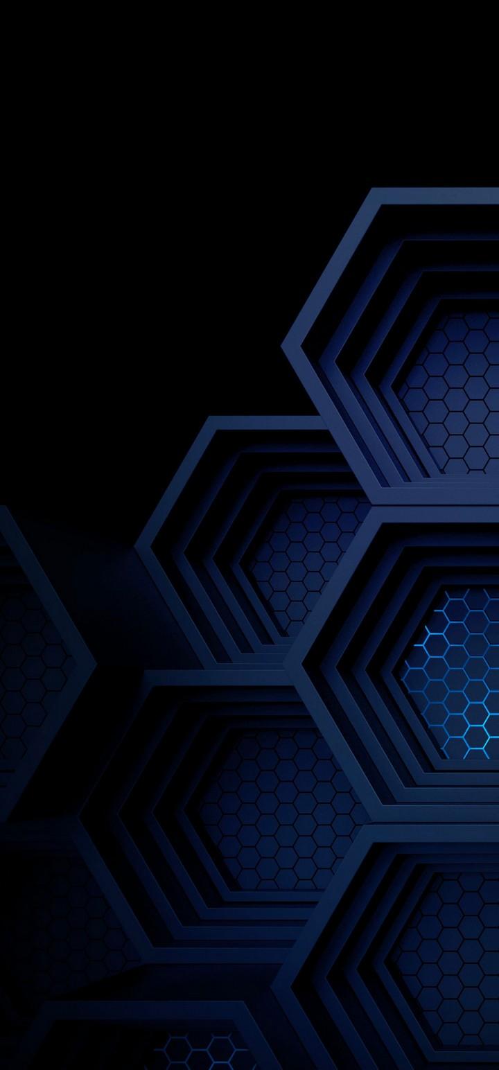 Dark Blue Boxes 3D Abstract Wallpaper - [720x1544]