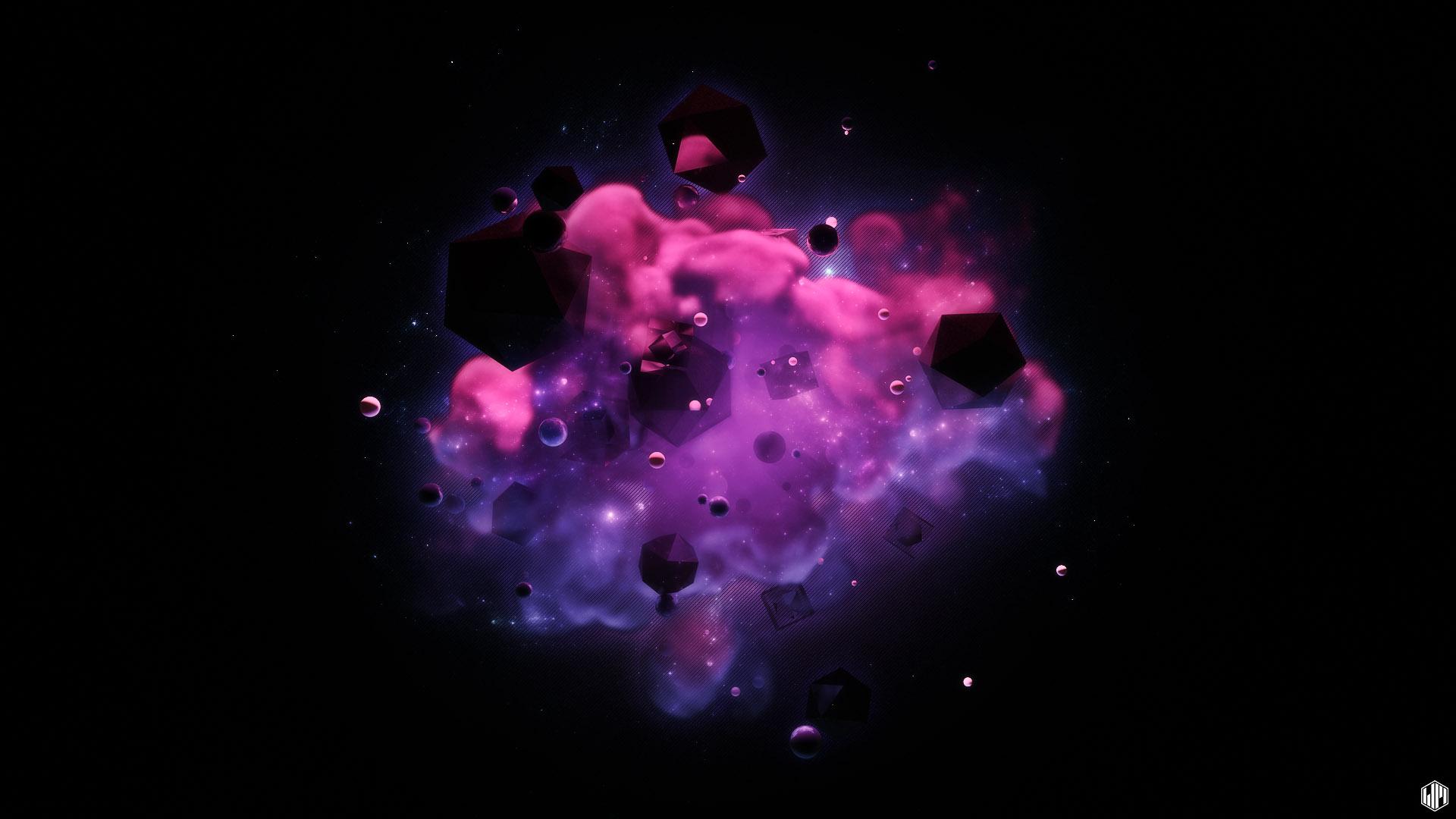 Dark Purple Abstract 3D Wallpaper