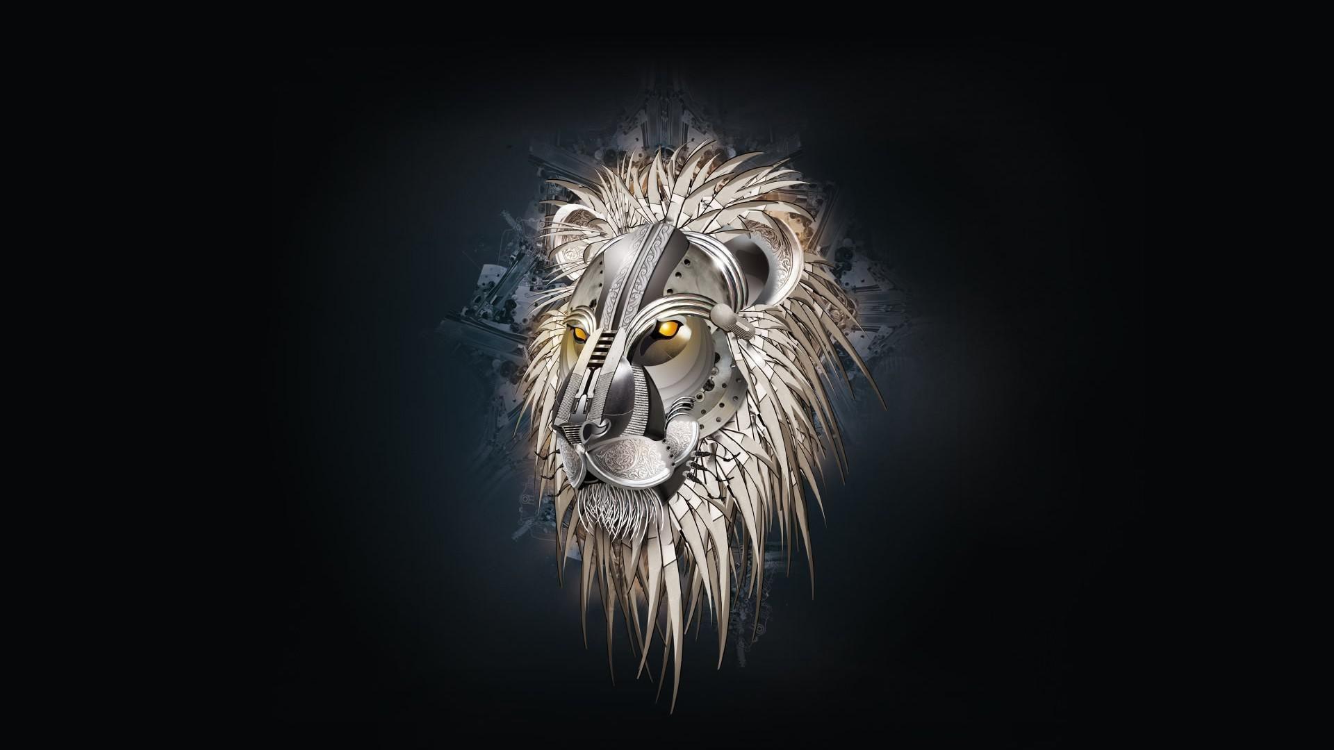 Digital Steampunk Lion HD Wallpaper 1080p. Cool