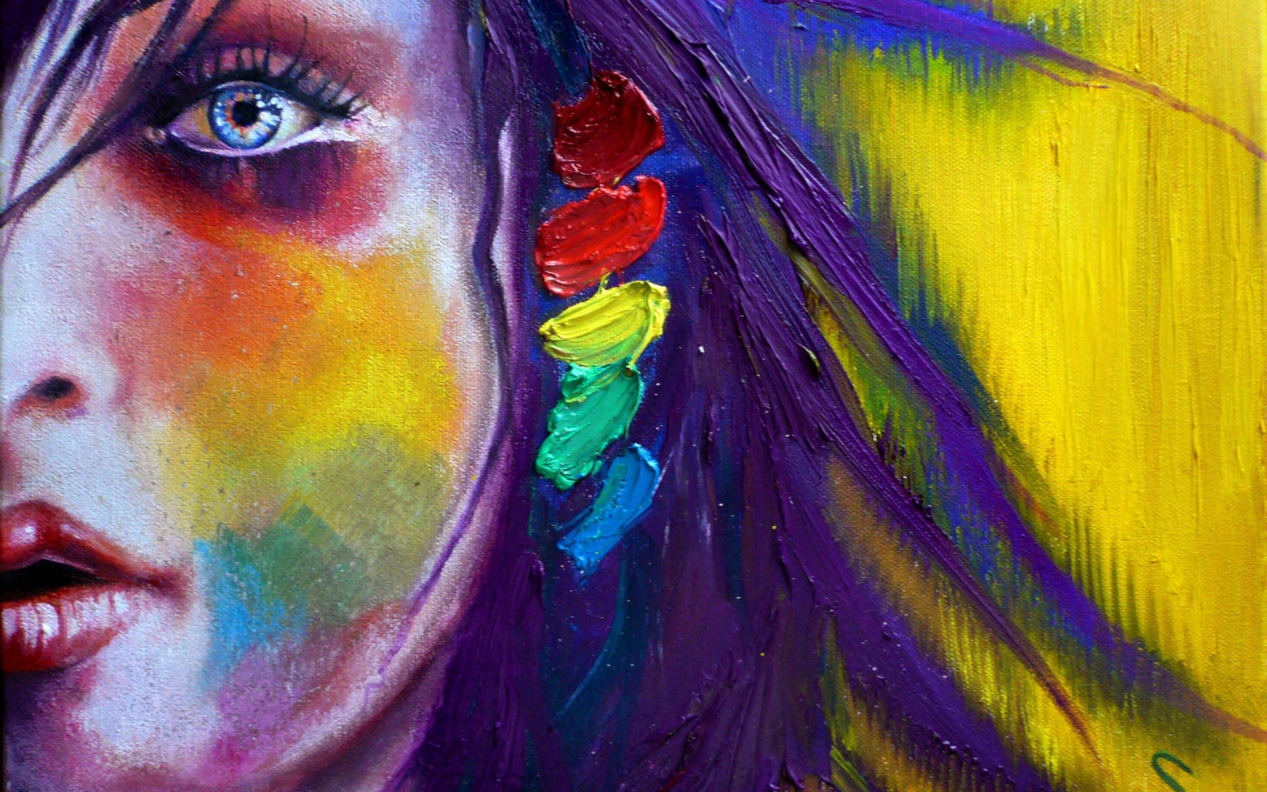 Paint Abstract Art Women Eye Wallpaper Background 64260 2560x1600px