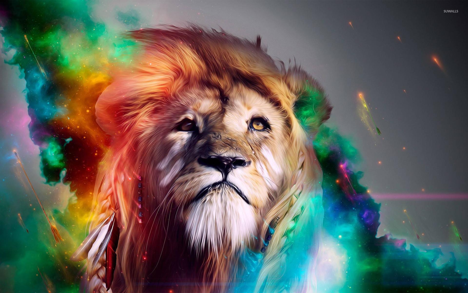 Colorful Lion Wallpaper