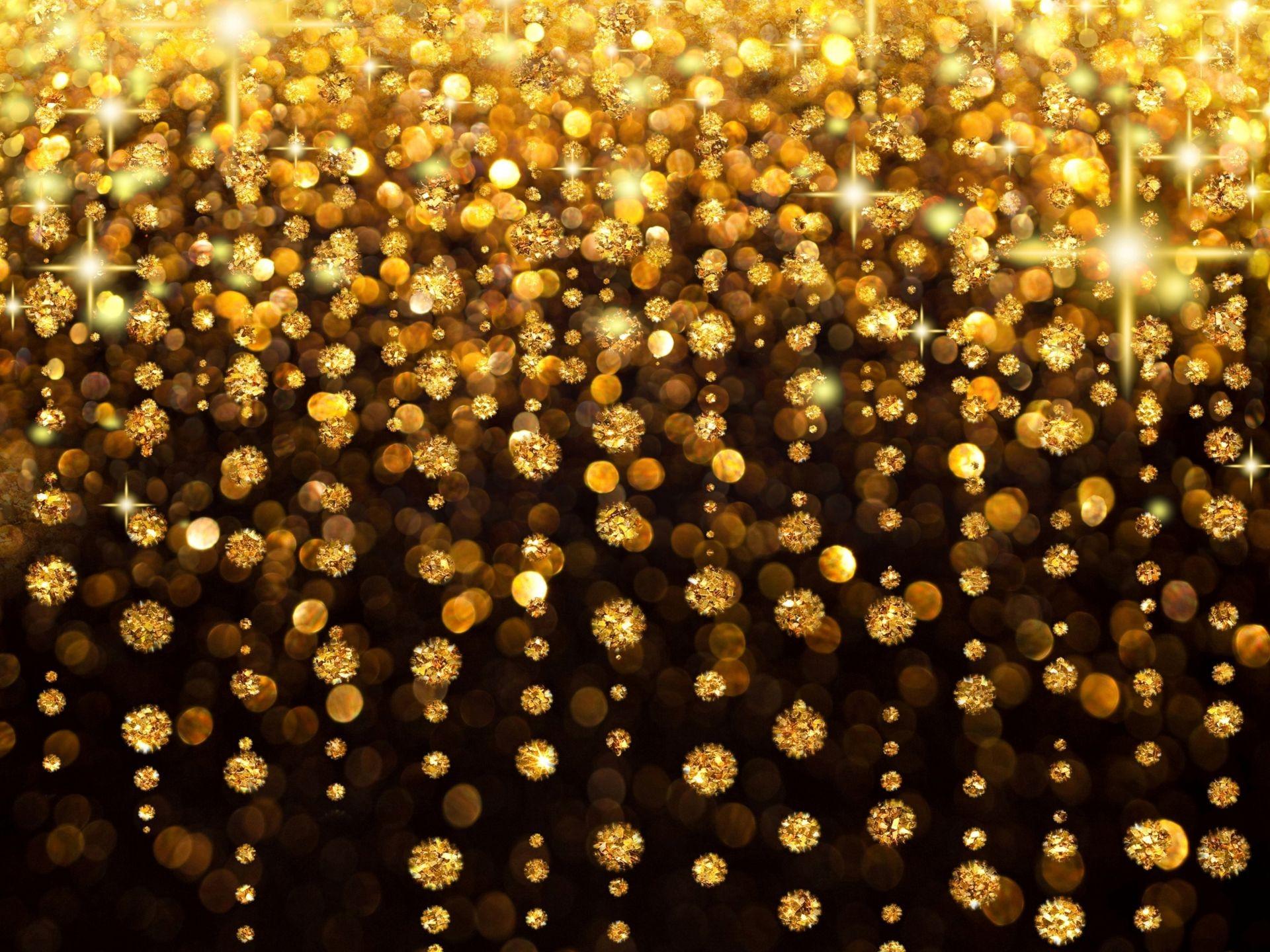 Holiday background glitter gold rain
