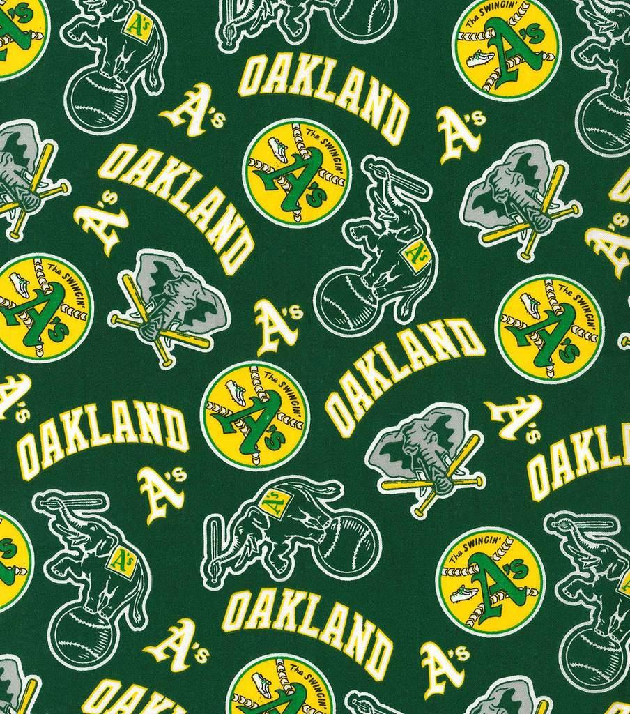 Oakland Athletics Cotton Fabric -Green Cooperstown
