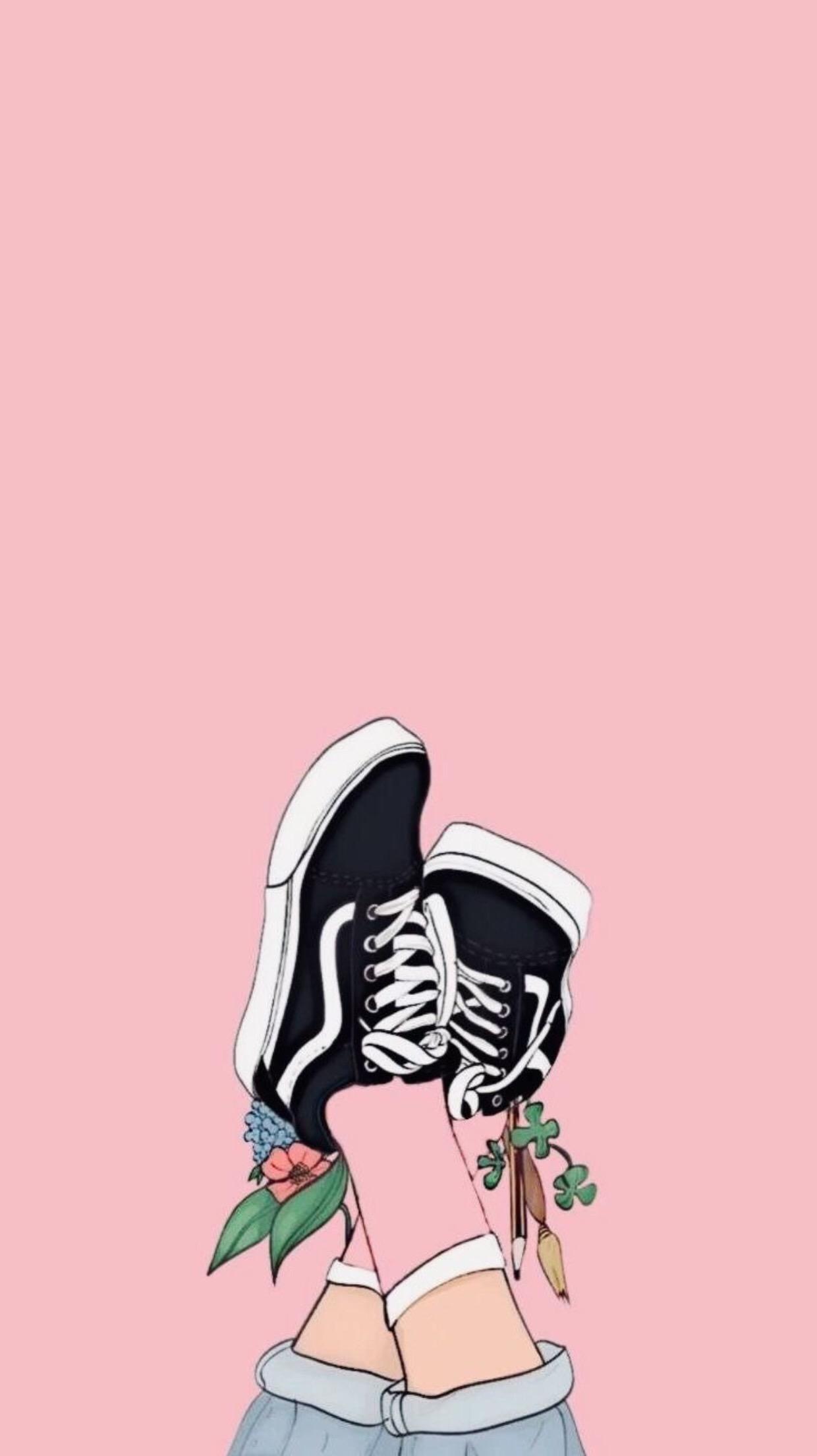 wallpaper aesthetic pink vans vsco