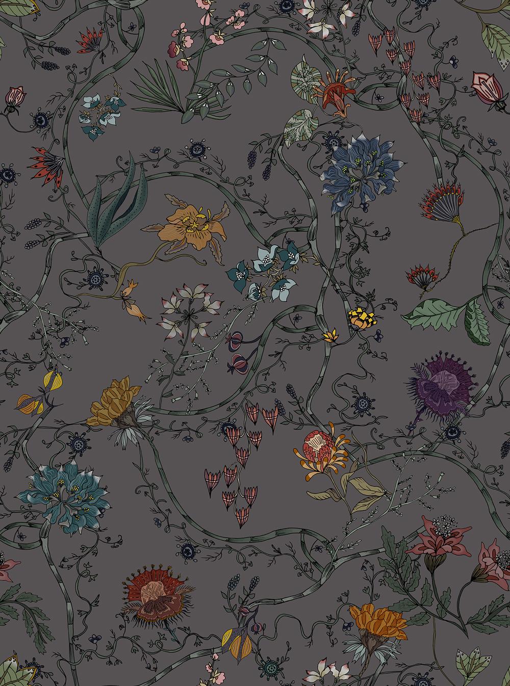 Japanese Fantasy Flowers Wallpaper