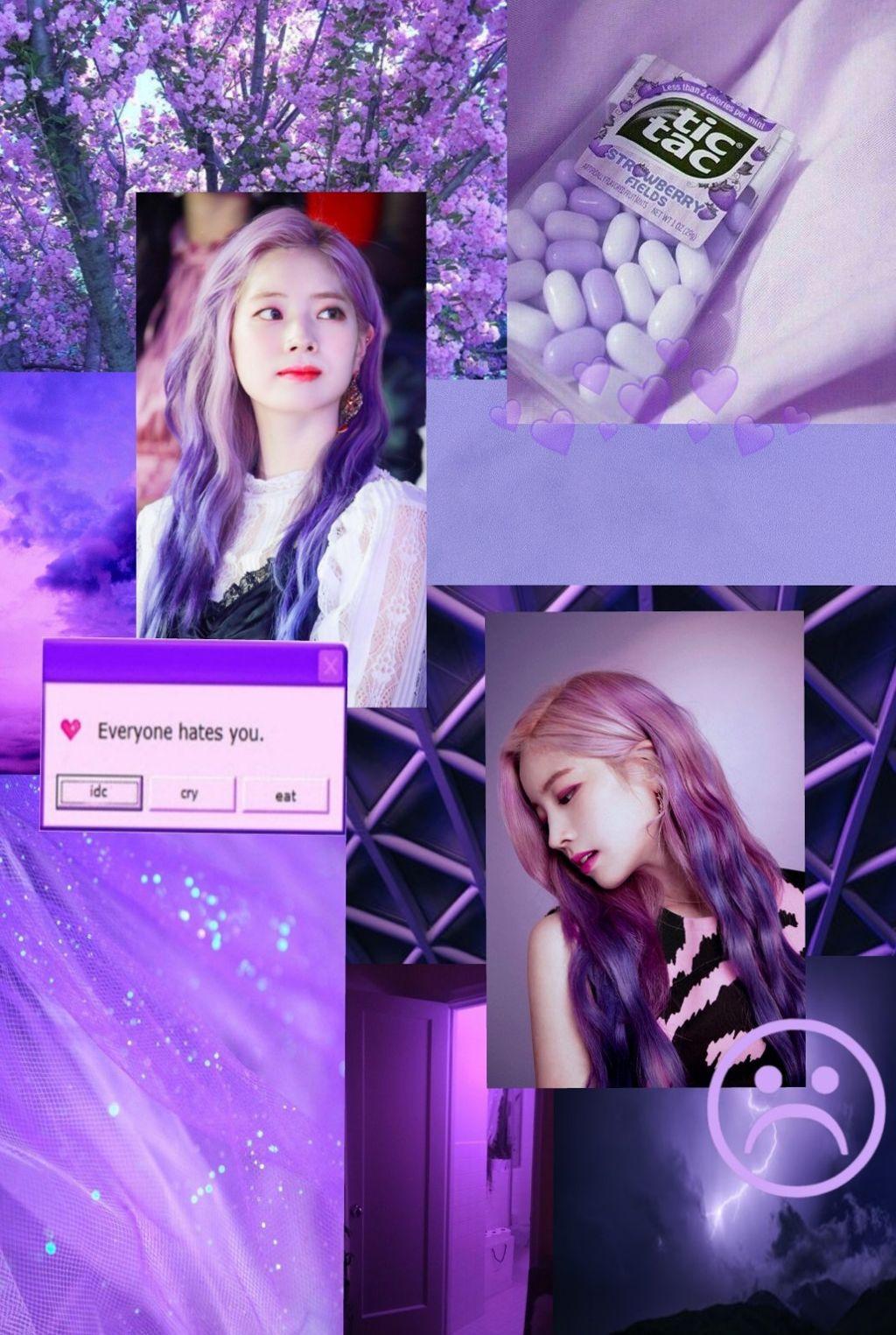freetoedit twice dahyun dubu purple aesthetic wallpaper