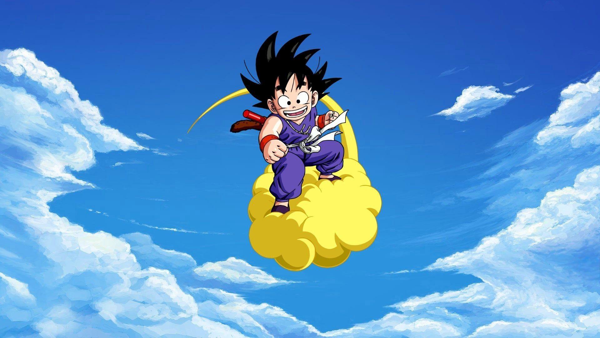 Anime Dragon Ball Z Kid Son Goku Sit Kinto Un Flying Nimbus Cloud Figure  Staute | eBay