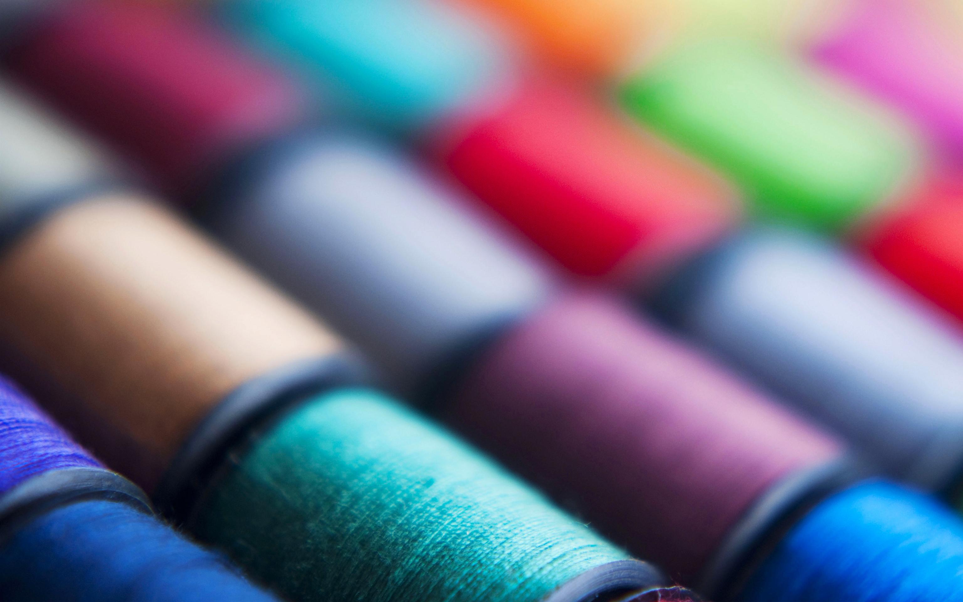 Colorful Threads Macro Wallpaper