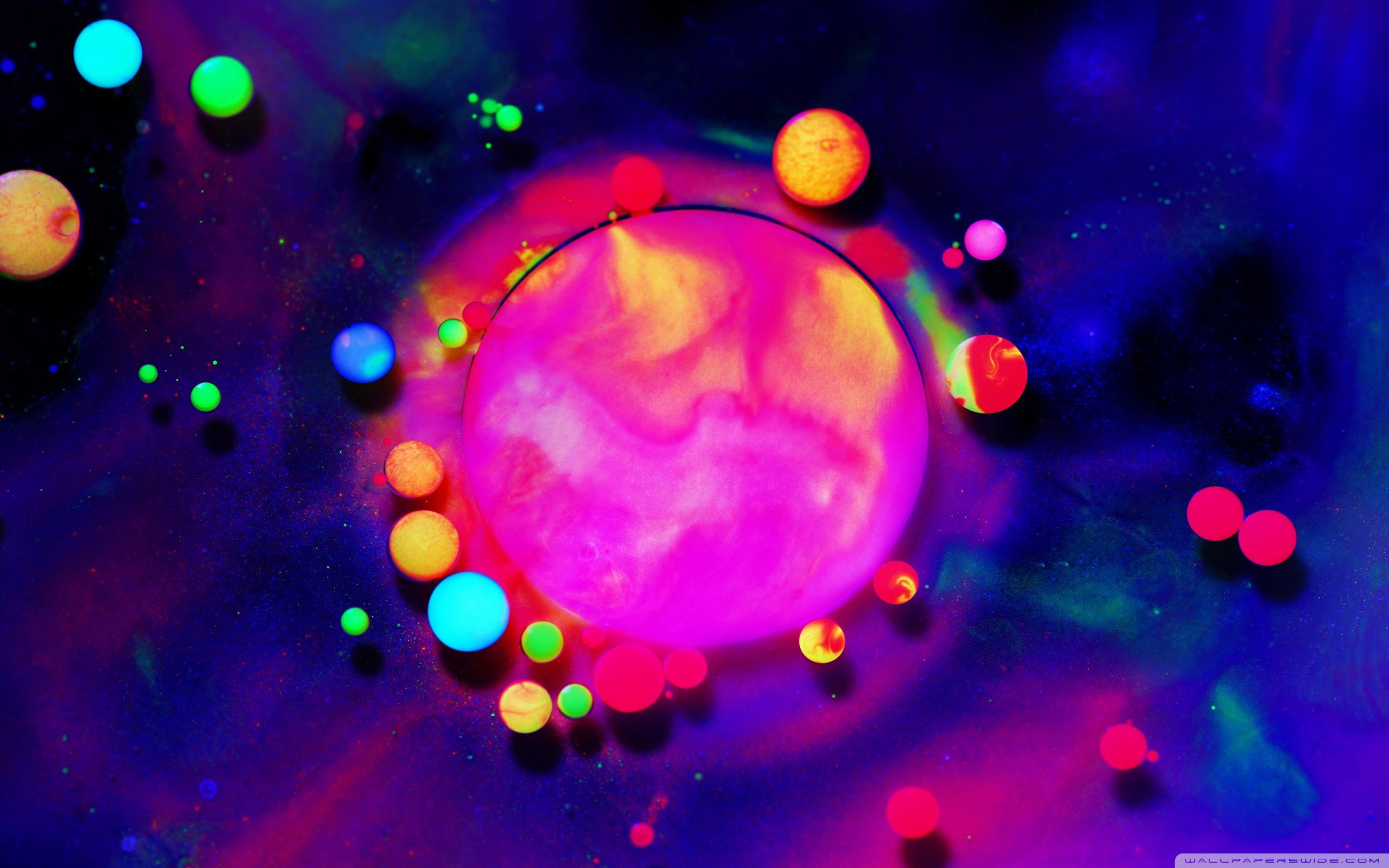 Fluorescent Paint Colors, Bubbles, Macro ❤ 4K HD Desktop