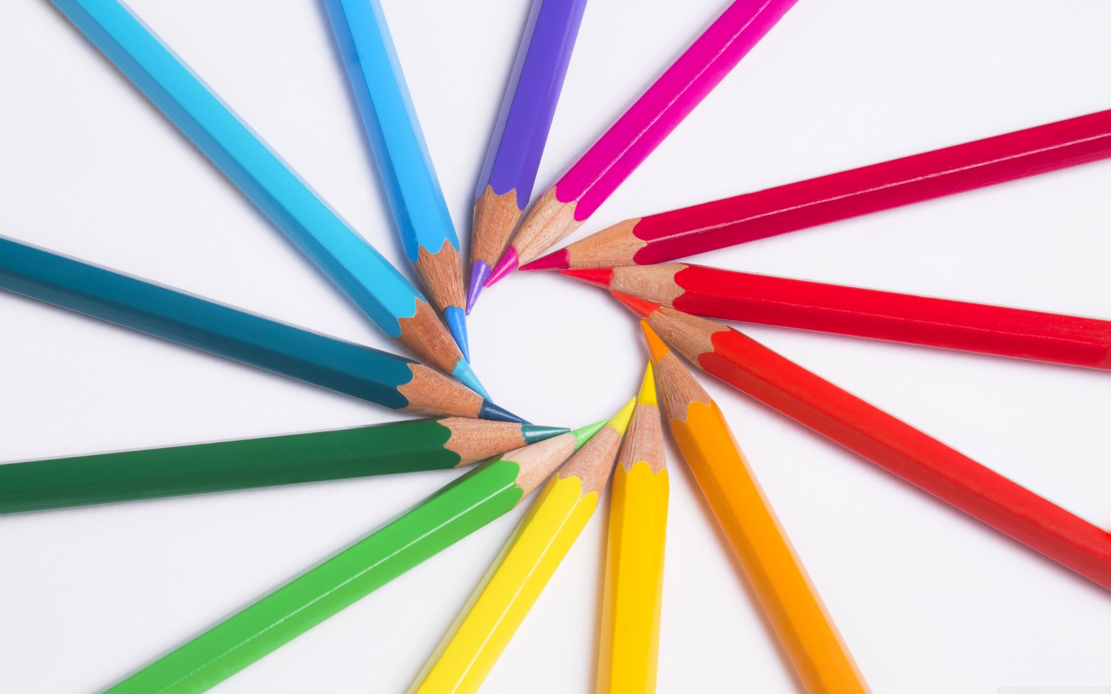 Rainbow Colored Pencils Macro ❤ 4K HD Desktop Wallpaper