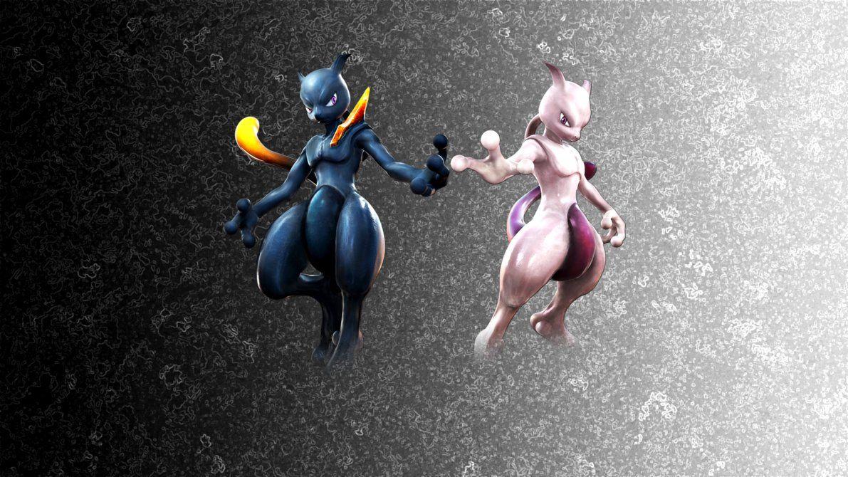 Shiny Mewtwo wallpaper, Wallpaper created from Pokemon toy …