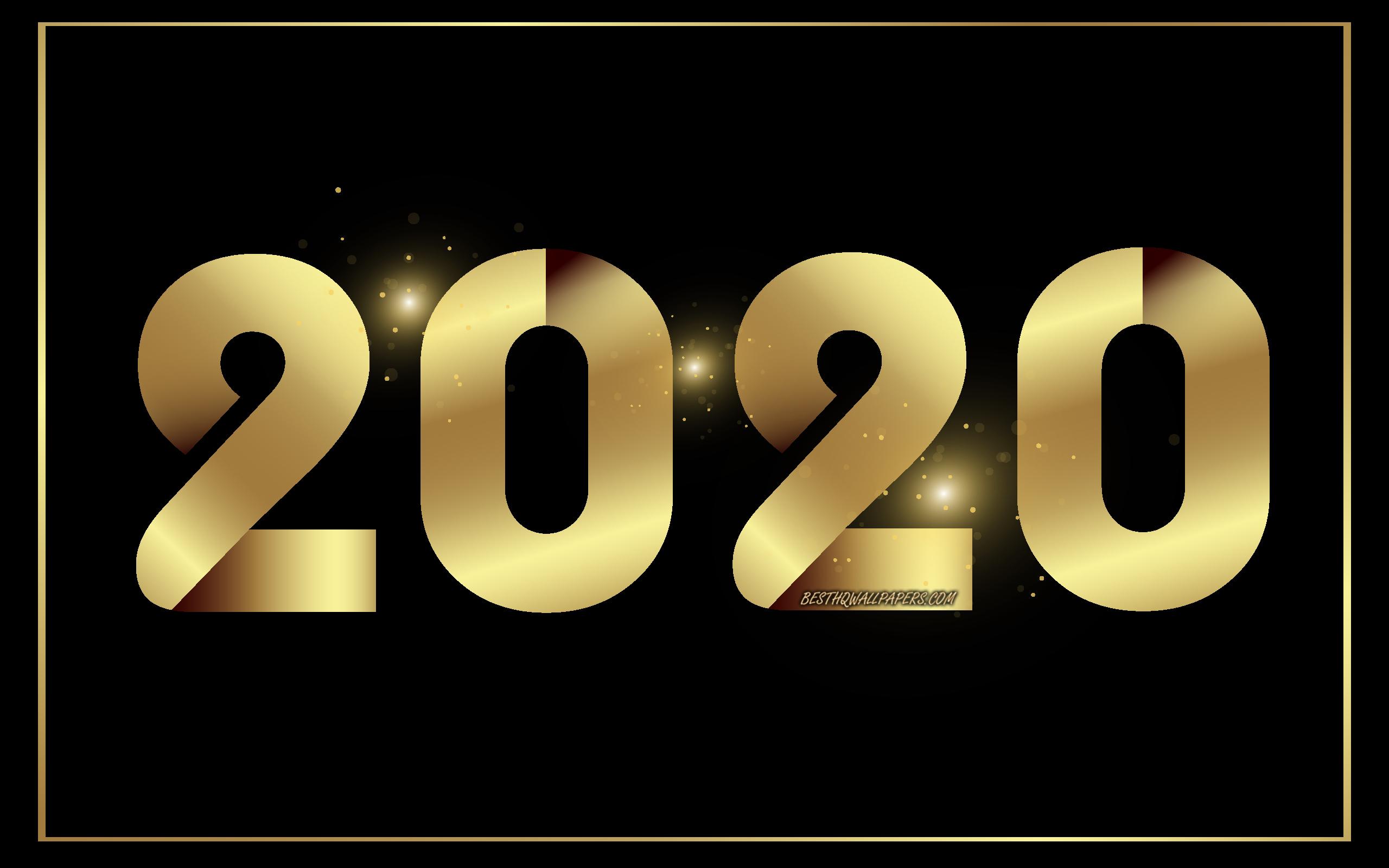 Download wallpaper Happy New Year 2020 Gold