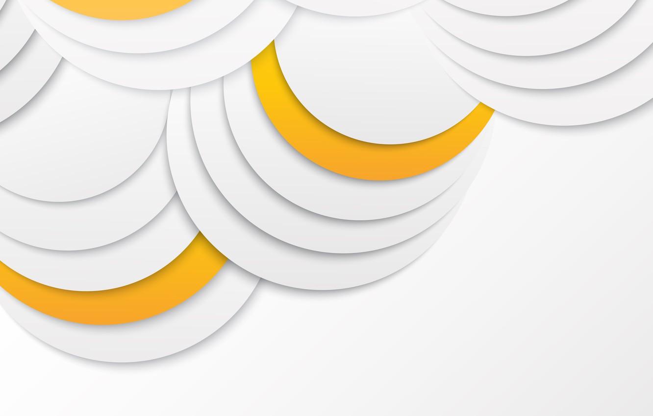 Wallpaper white, circles, yellow, abstraction, white, Abstract