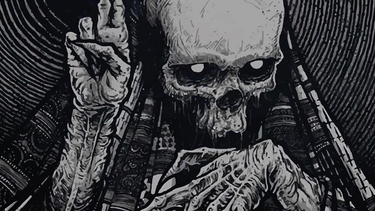 Dark fantast skeleton skull occult horror creepy spooky