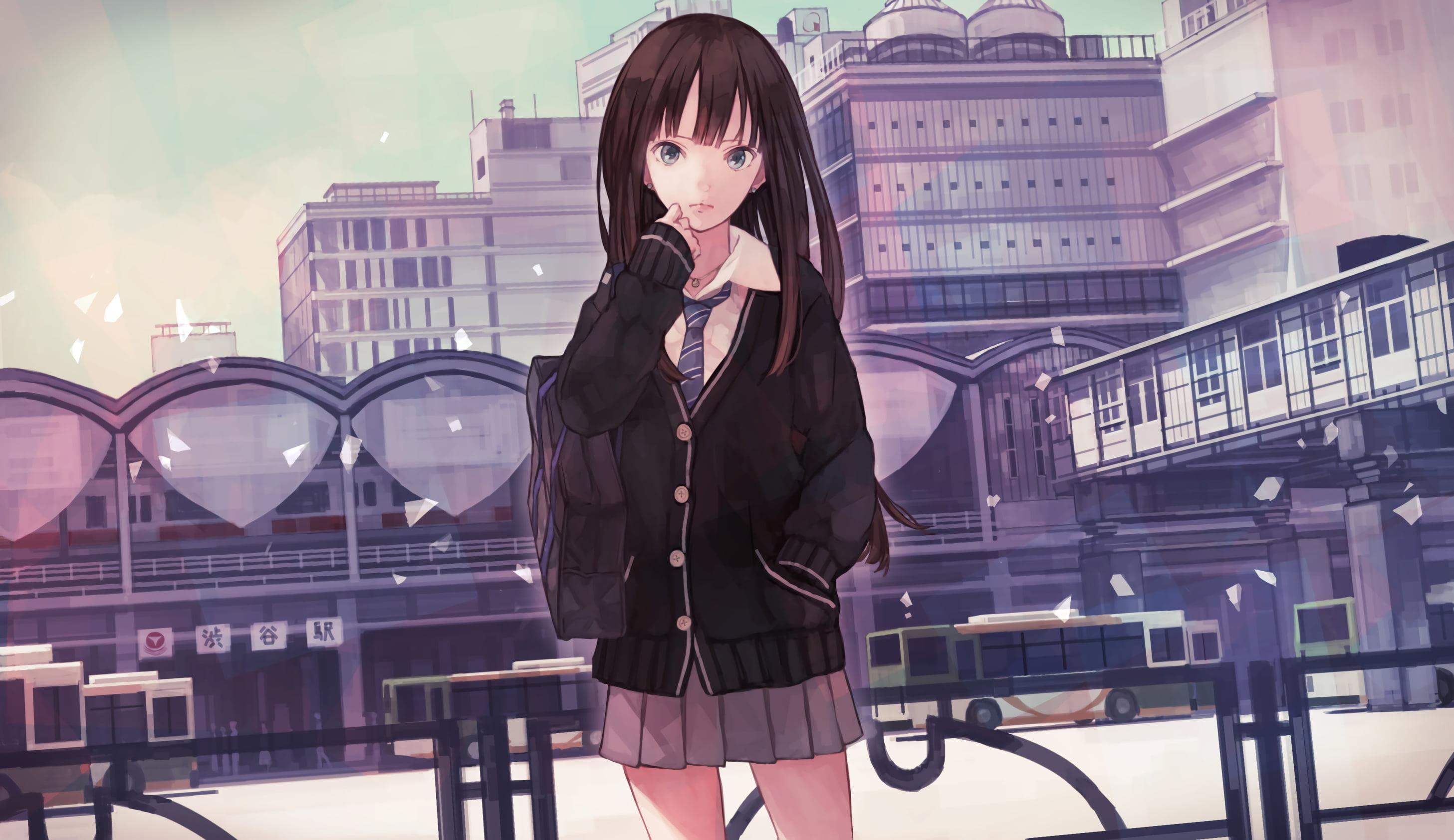 School uniform, cute, anime girl ,, Cute 4S HD phone wallpaper | Pxfuel