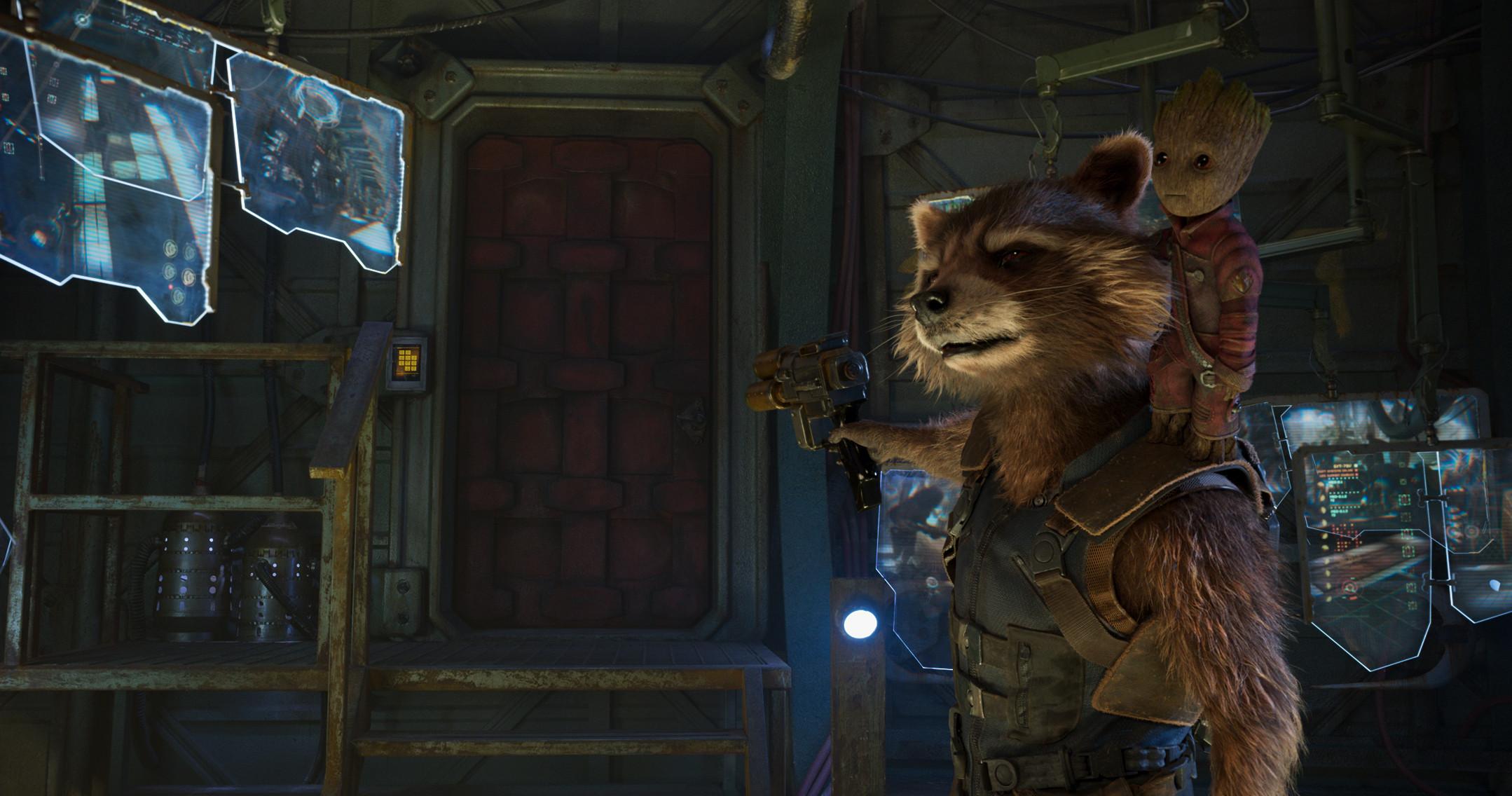 Baby Groot And Rocket Raccoon In Guardians of the Galaxy Vol