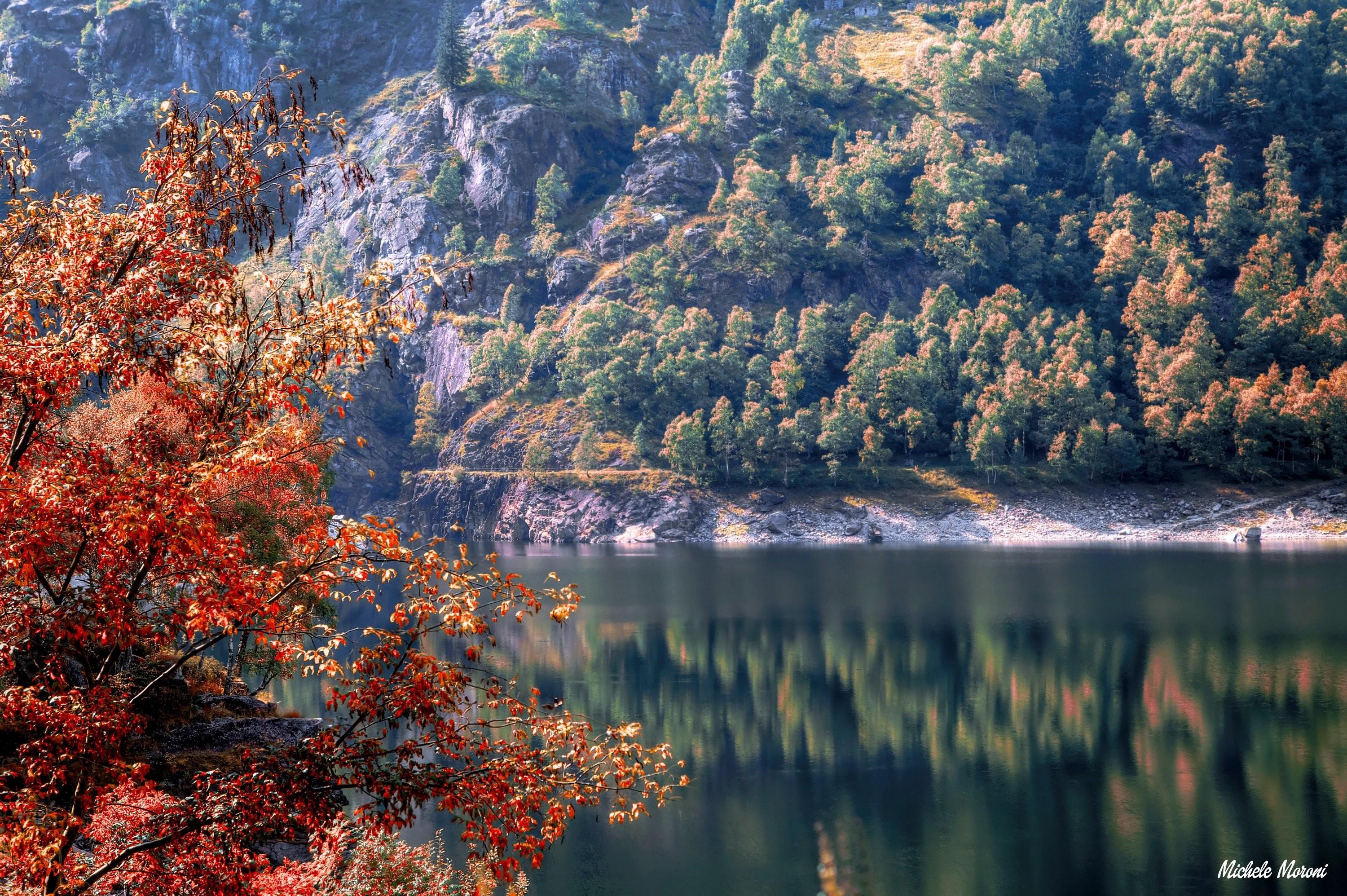 Autumn, italy, Piedmont, River, Fresh HD Landscape Image