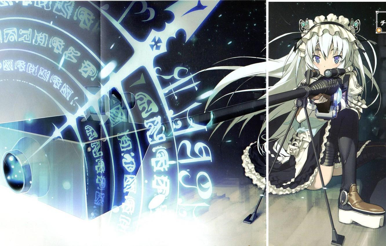 Wallpaper girl, weapons, magic, sniper rifle, Chaika