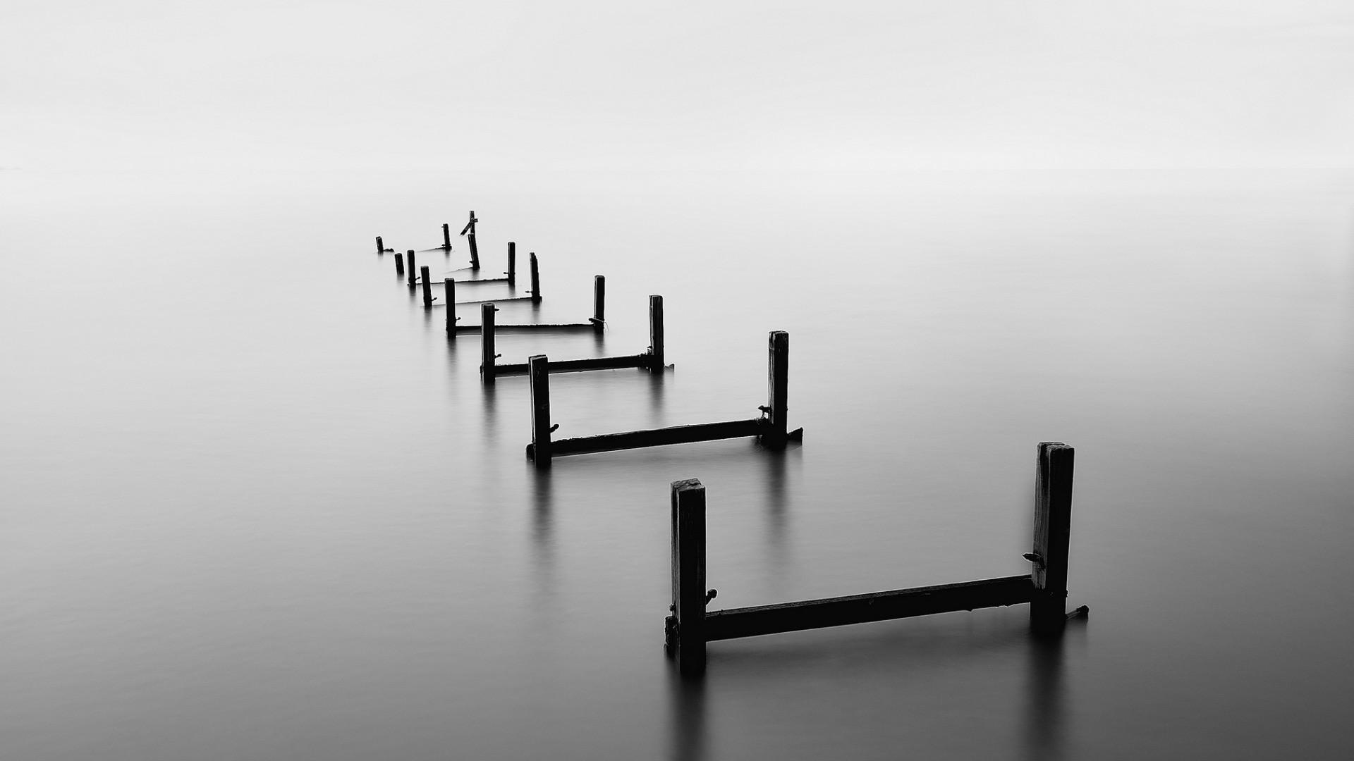 nature, Landscape, Water, Sea, Monochrome, Long Exposure