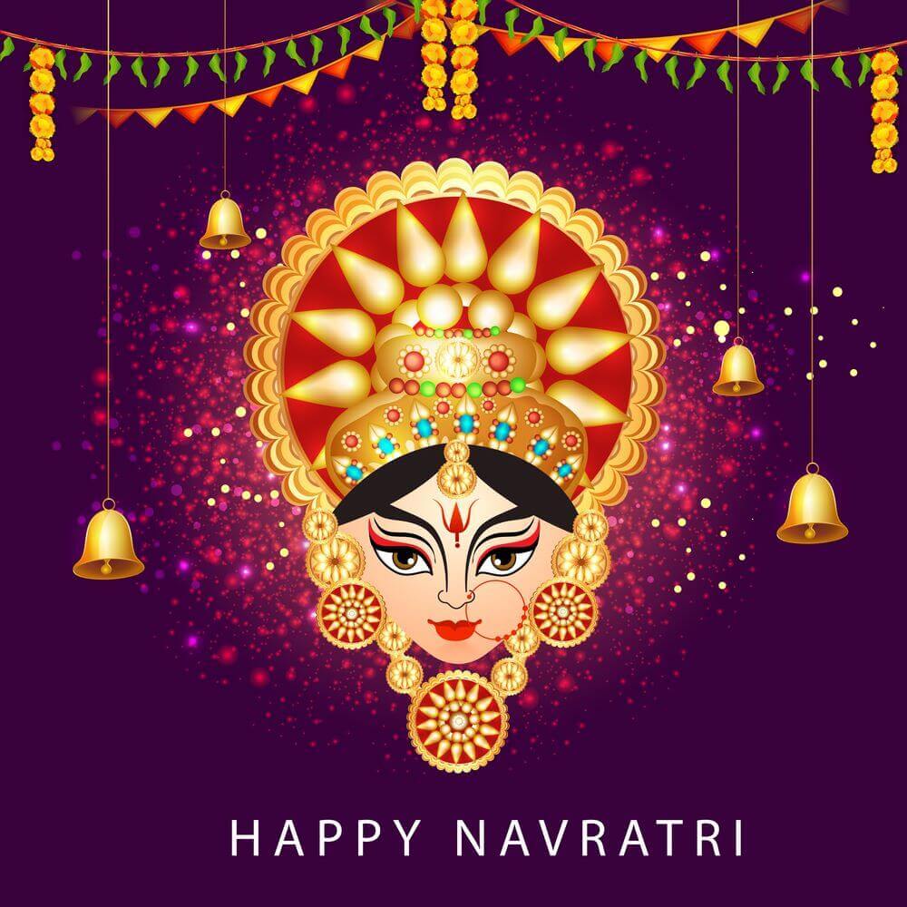 Happy Navratri 4K Wallpaper 3840x2160 with Quotes Download