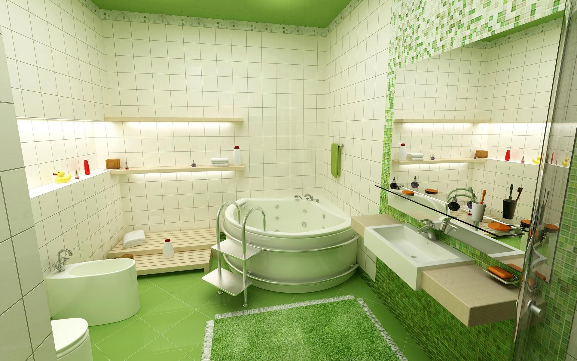 Download wallpaper 1920x1200 bathroom, tile, style, plumbing