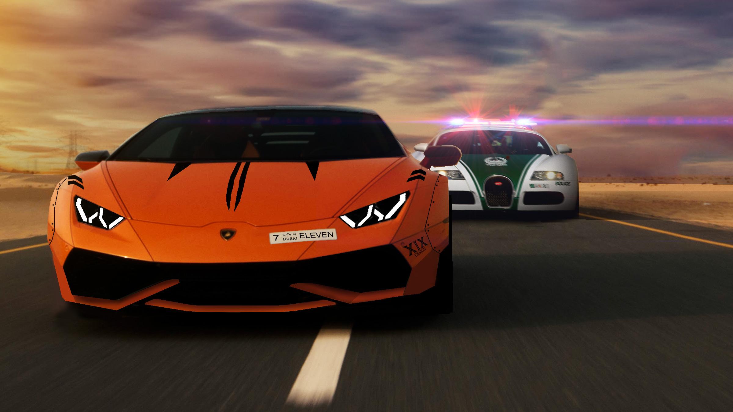 Lamborghini Robber And Bugatti Cop, HD Cars, 4k Wallpaper