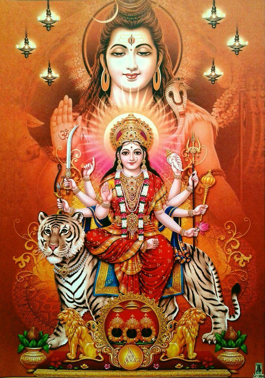 Lord Shiva and Shri Mata Vaishno Devi. Hindu Gods in 2019
