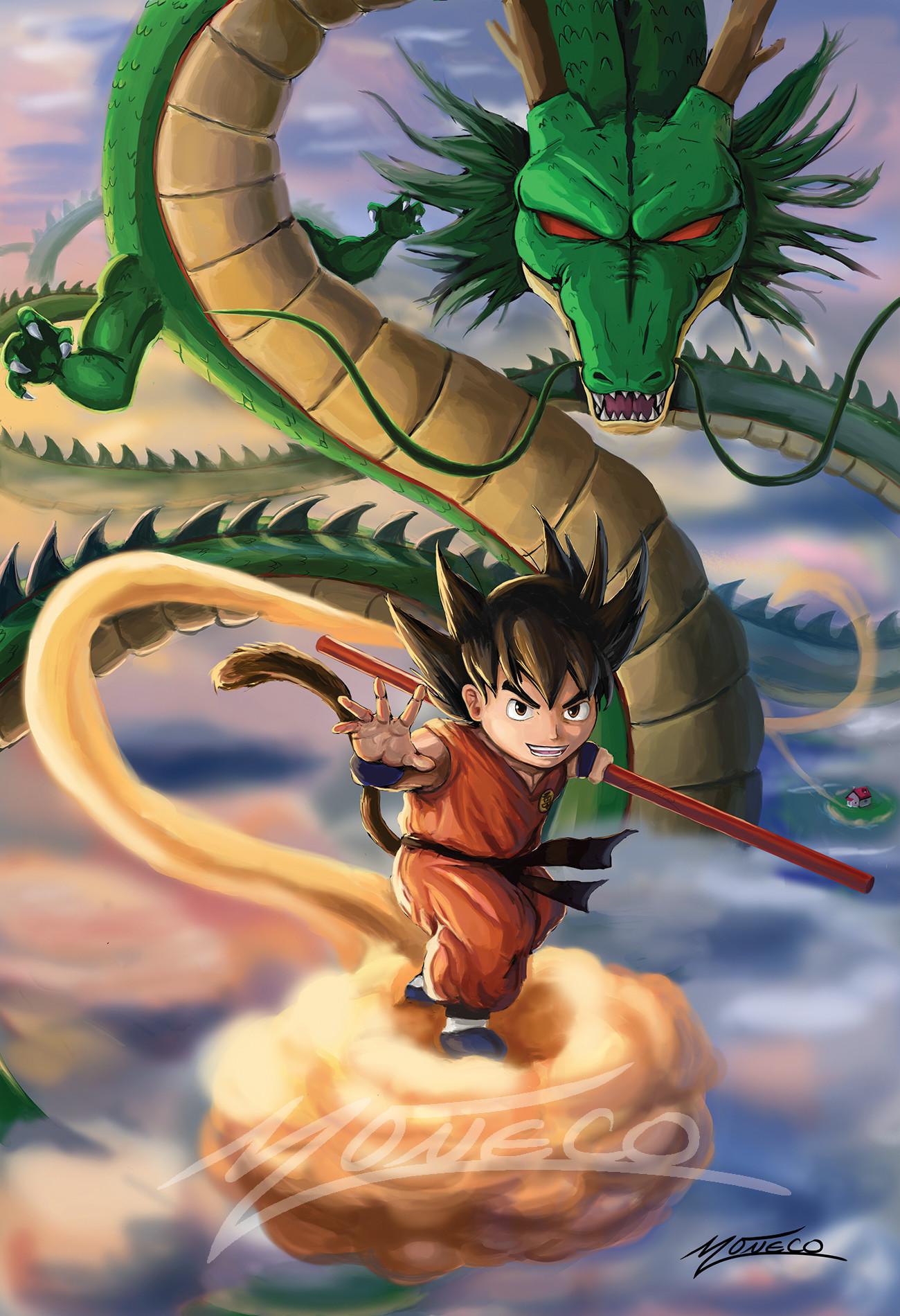 Kid Goku and Shenron, Avery(Moneco Arts) Walker
