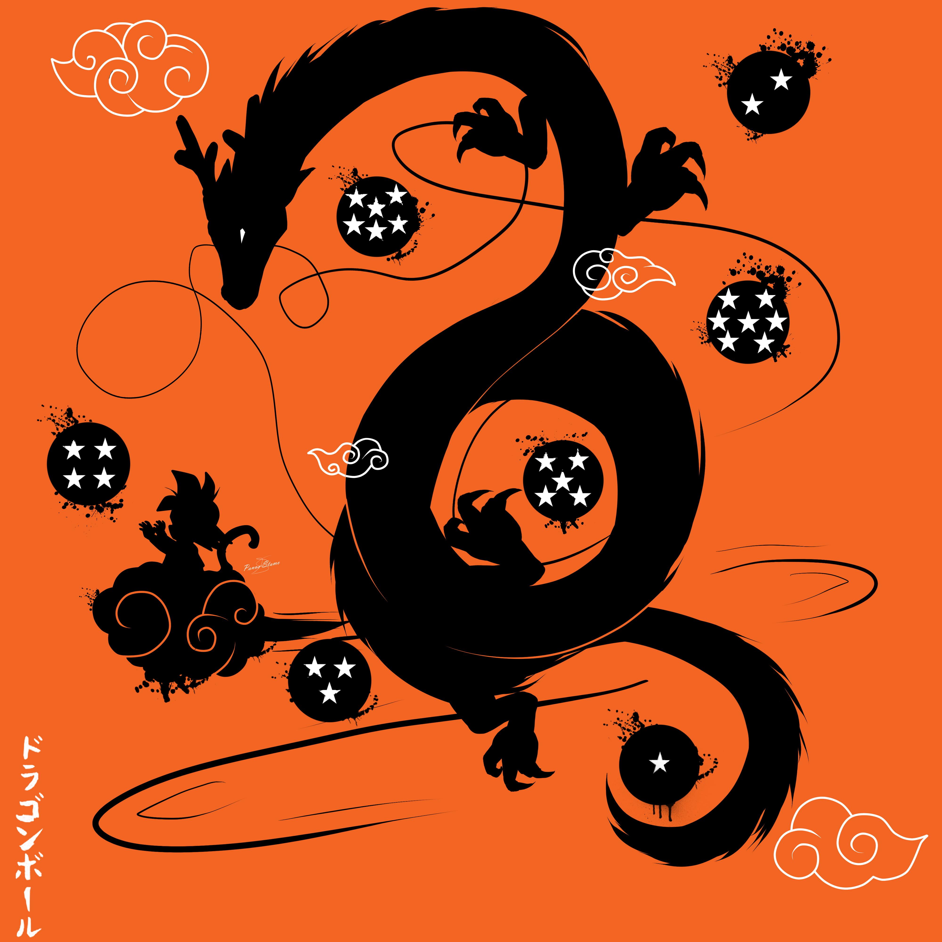 Black dragon illustration, anime, Dragon Ball, Son Goku