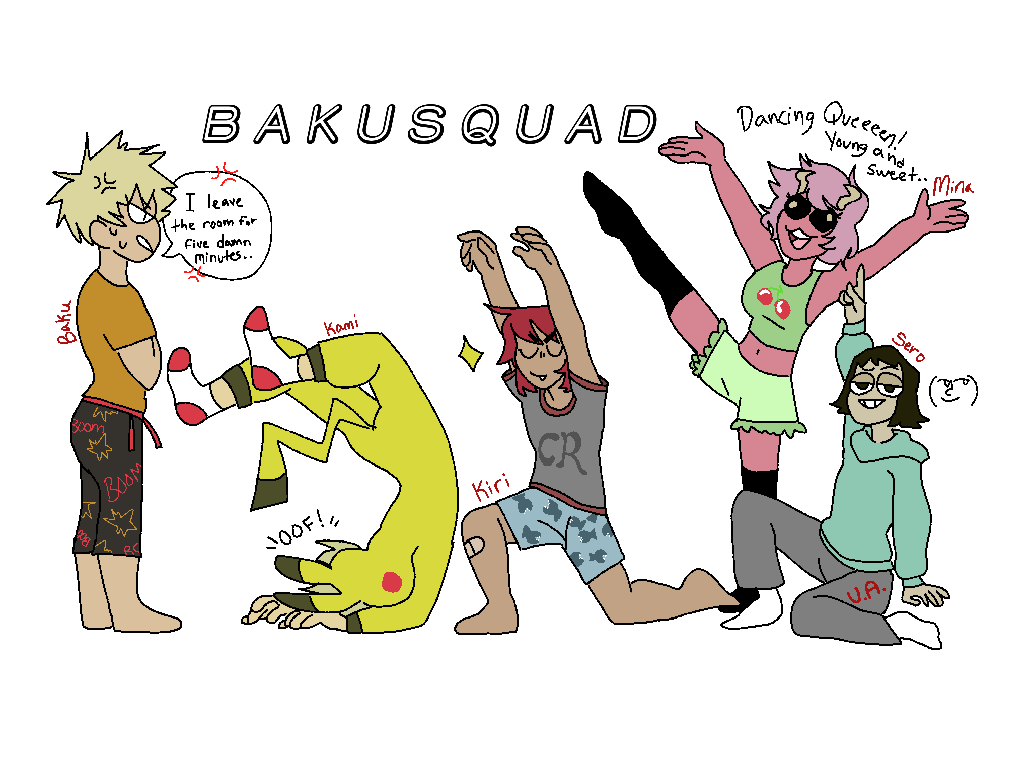 Bakusquad Sleepover Draw The Squad Meme