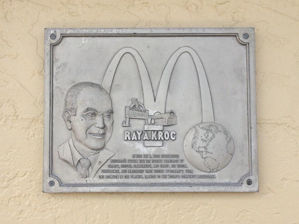 Ray Kroc McDonalds Plaque