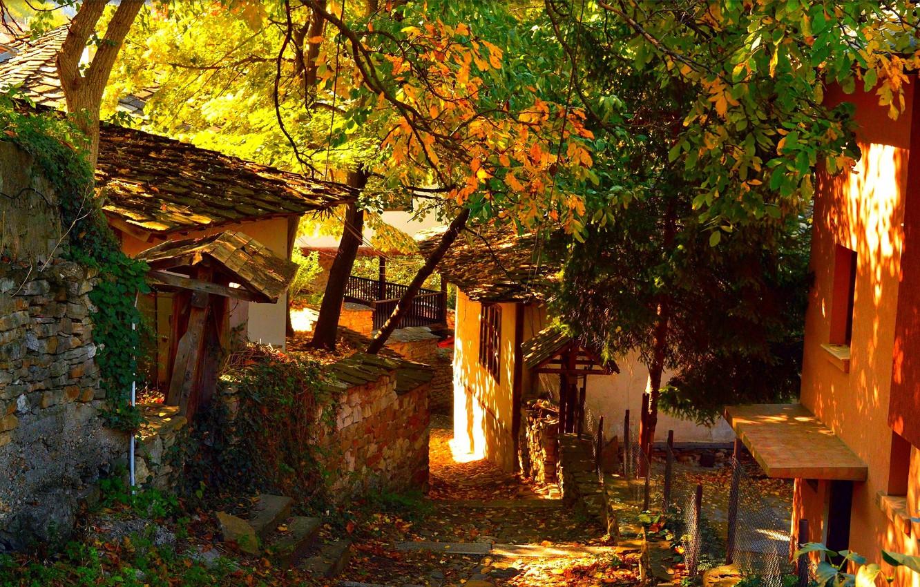 Wallpaper Home, Autumn, Village, Autumn, Village, Houses image for desktop, section природа