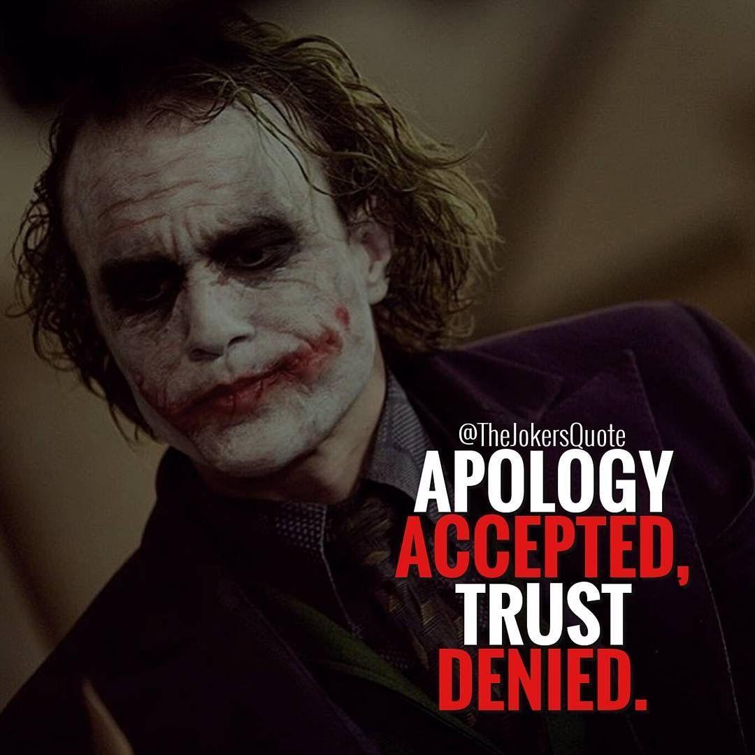 Apology and trust quote joker. Joker quotes, Best