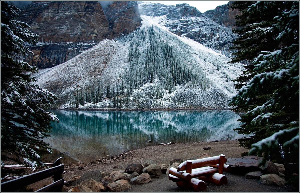 landscape, Nature, Canada, Mountain, Winter, Snow, Lake