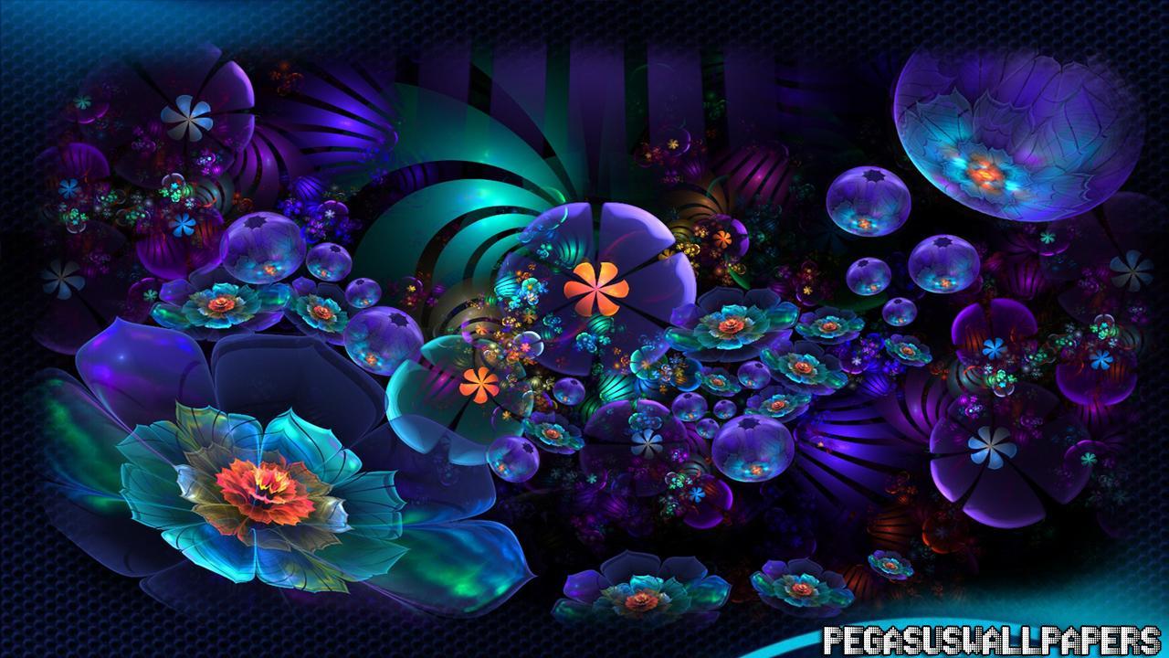 Neon Flowers Wallpaper for Android
