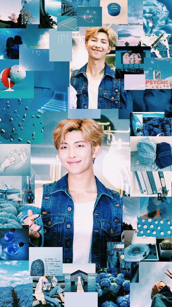 Namjoon Blue Aesthetic Wallpaper/ Credits to twitter