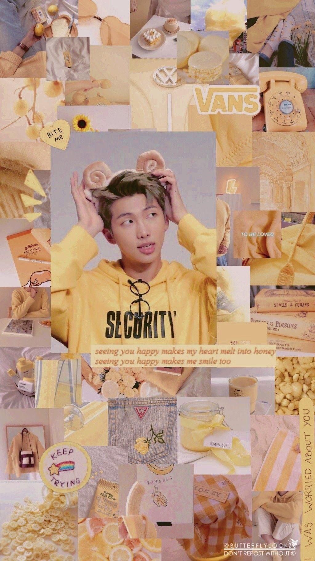 Namjoon yellow aesthetic wallpaper / Credits to twitter
