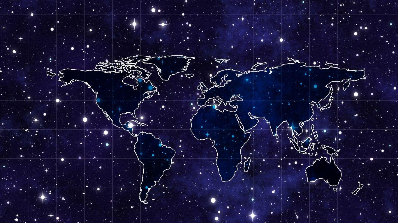 Wallpaper space, continents, map