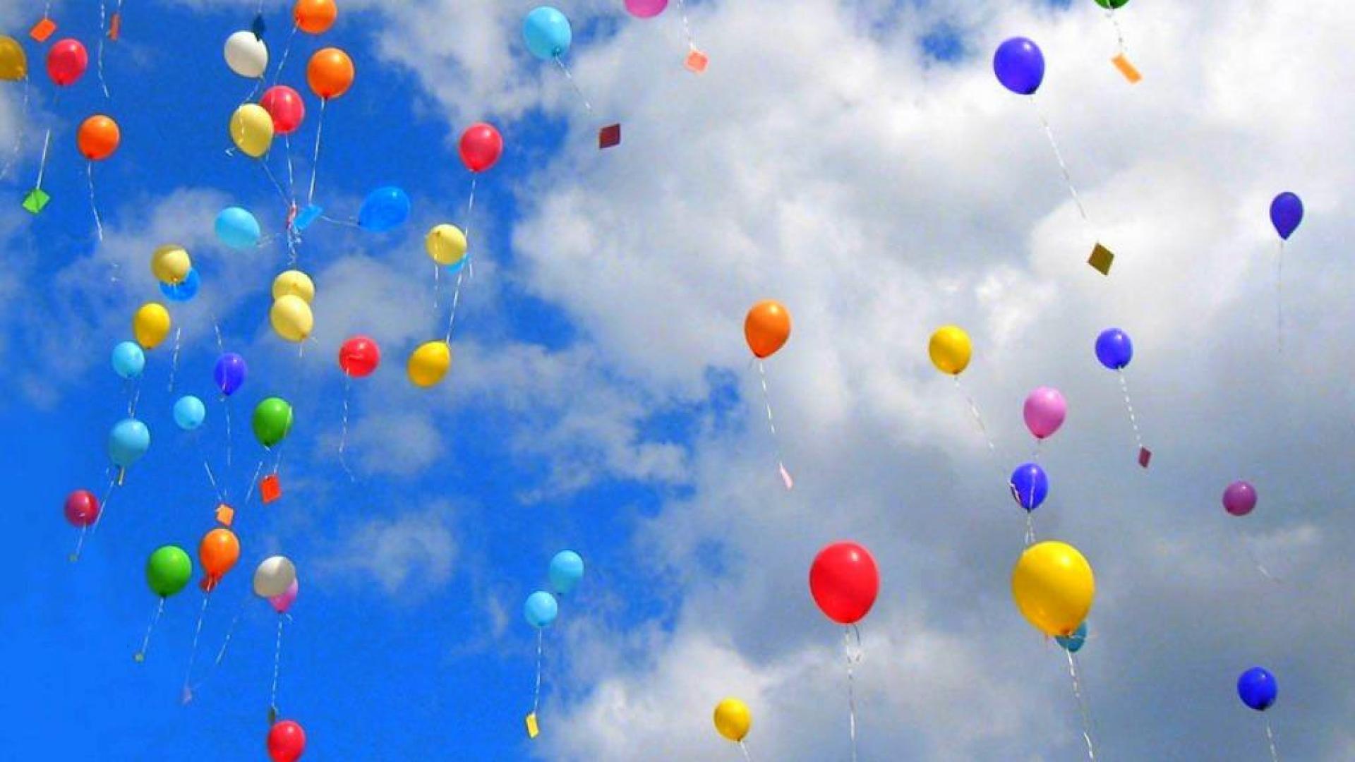 Colourful Balloons In Sky.