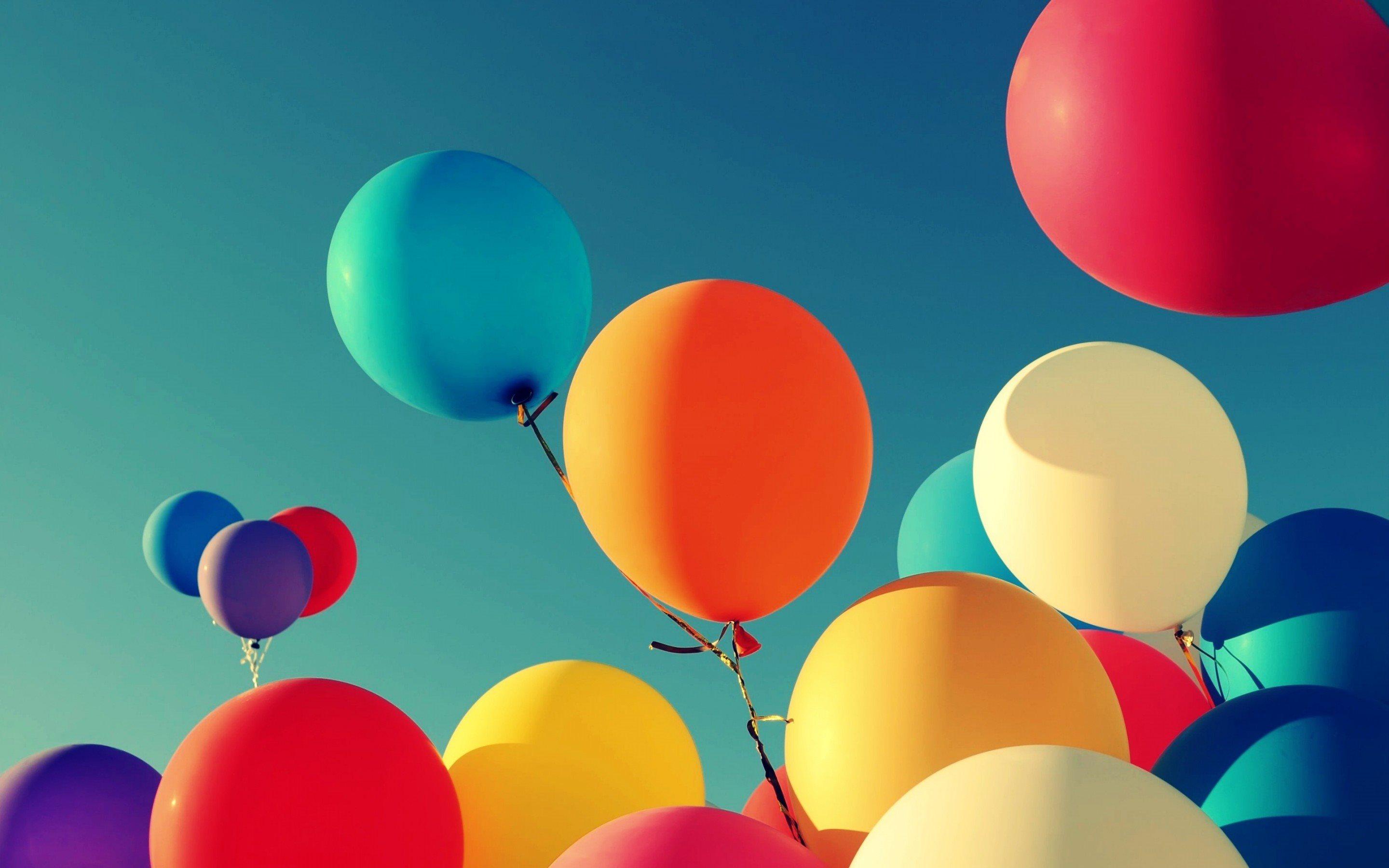 Download wallpaper colorful balloons, sky, celebration