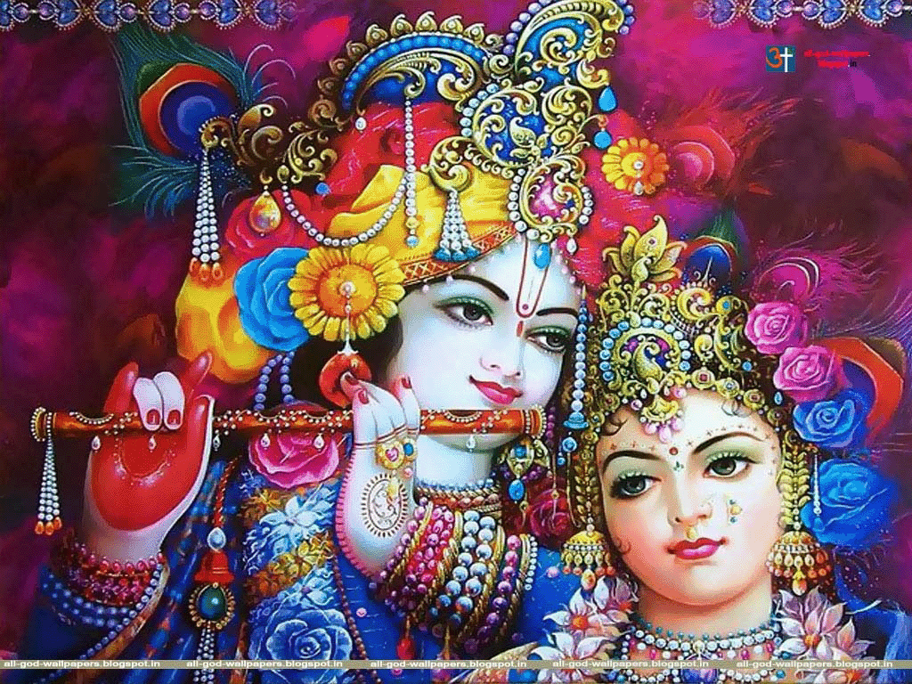 Colourful Radha Krishna Wallpaper