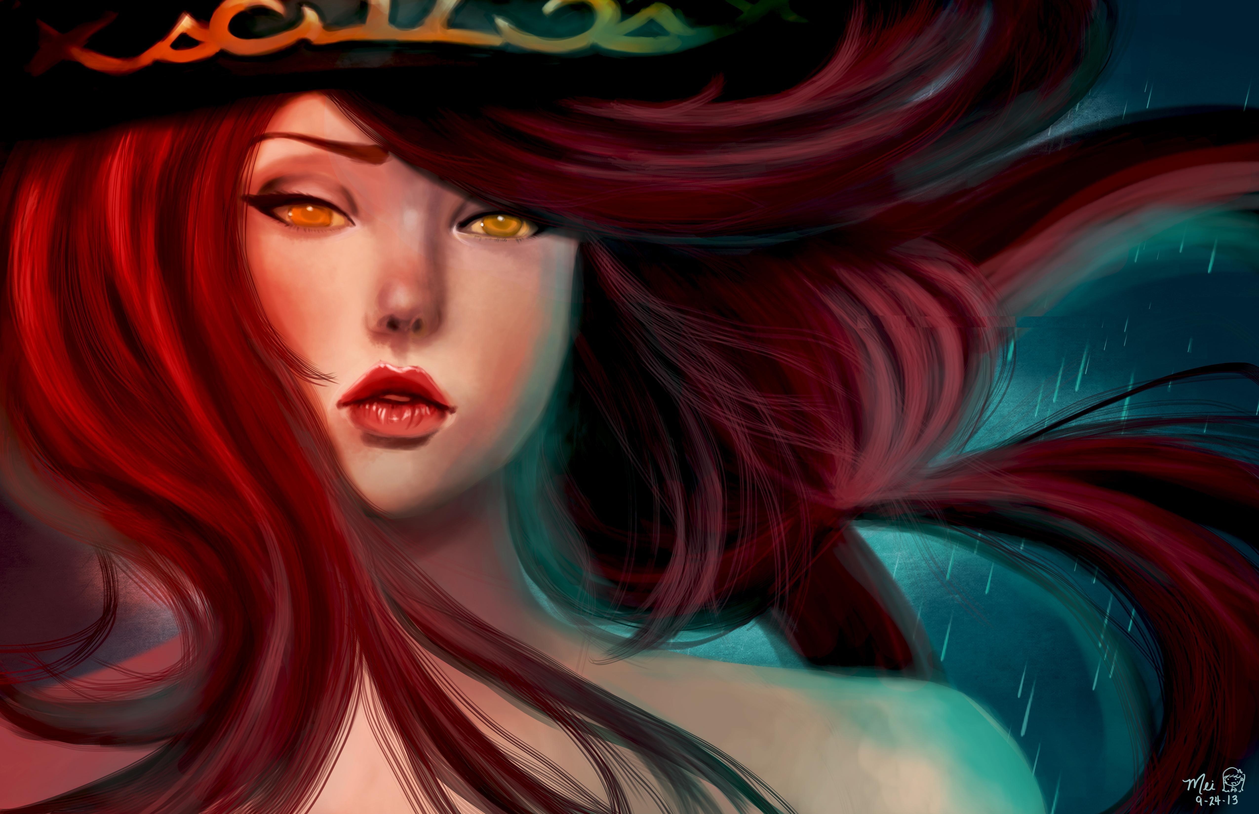 image LOL Pirates Redhead girl Miss Fortune Face Girls