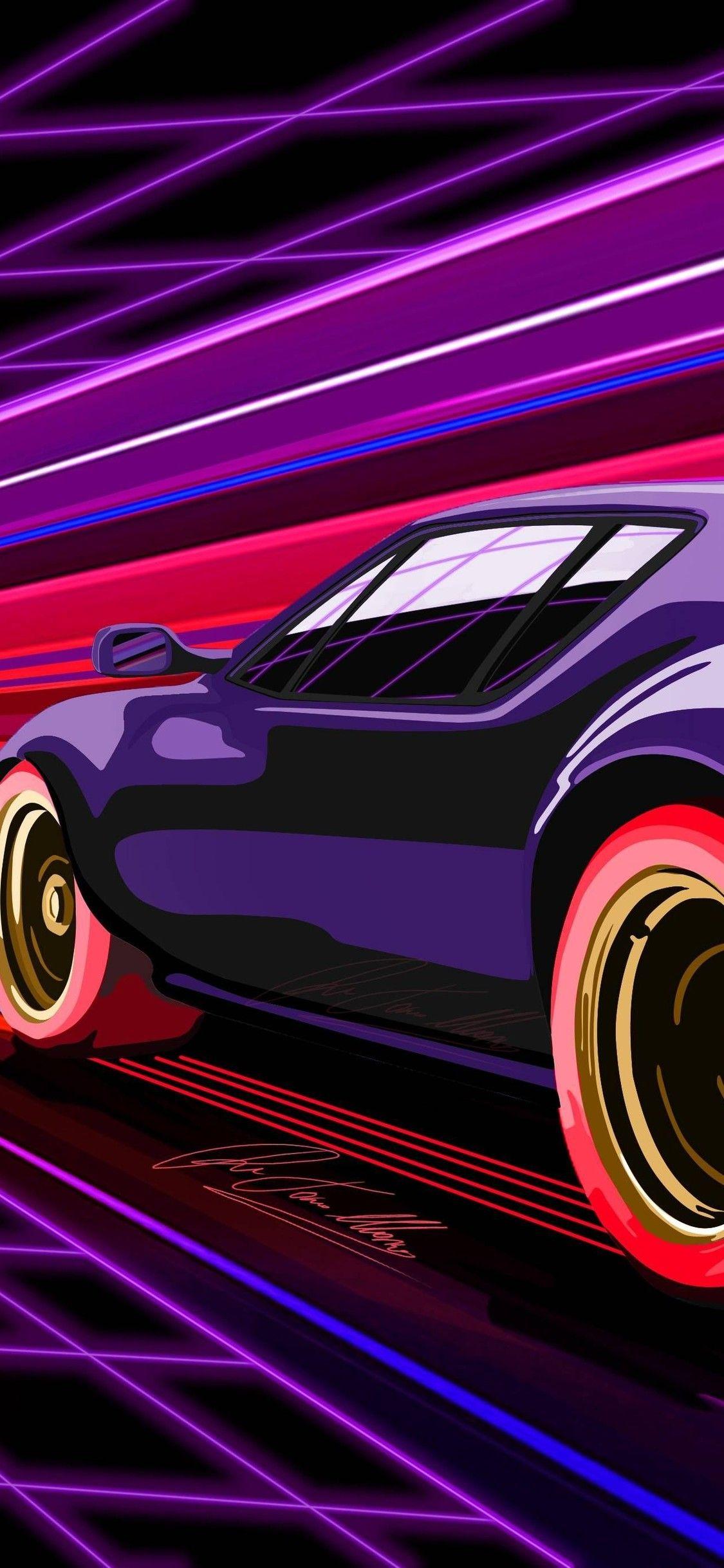 Retro Racing Muscle Car iPhone X. iPhone Wallpaper. Cool