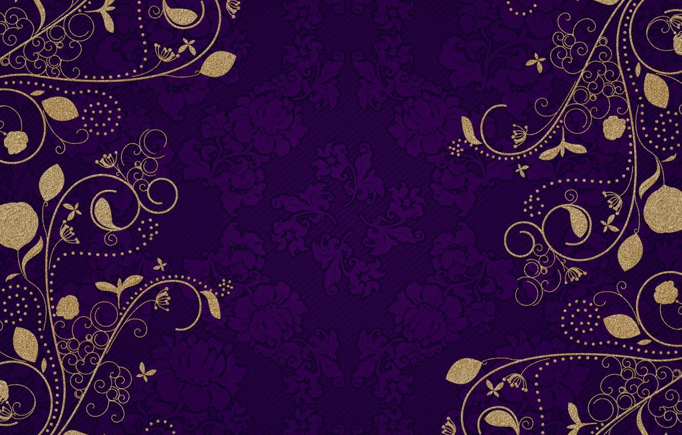 Wallpaper gold, pattern, texture, purple, vintage image