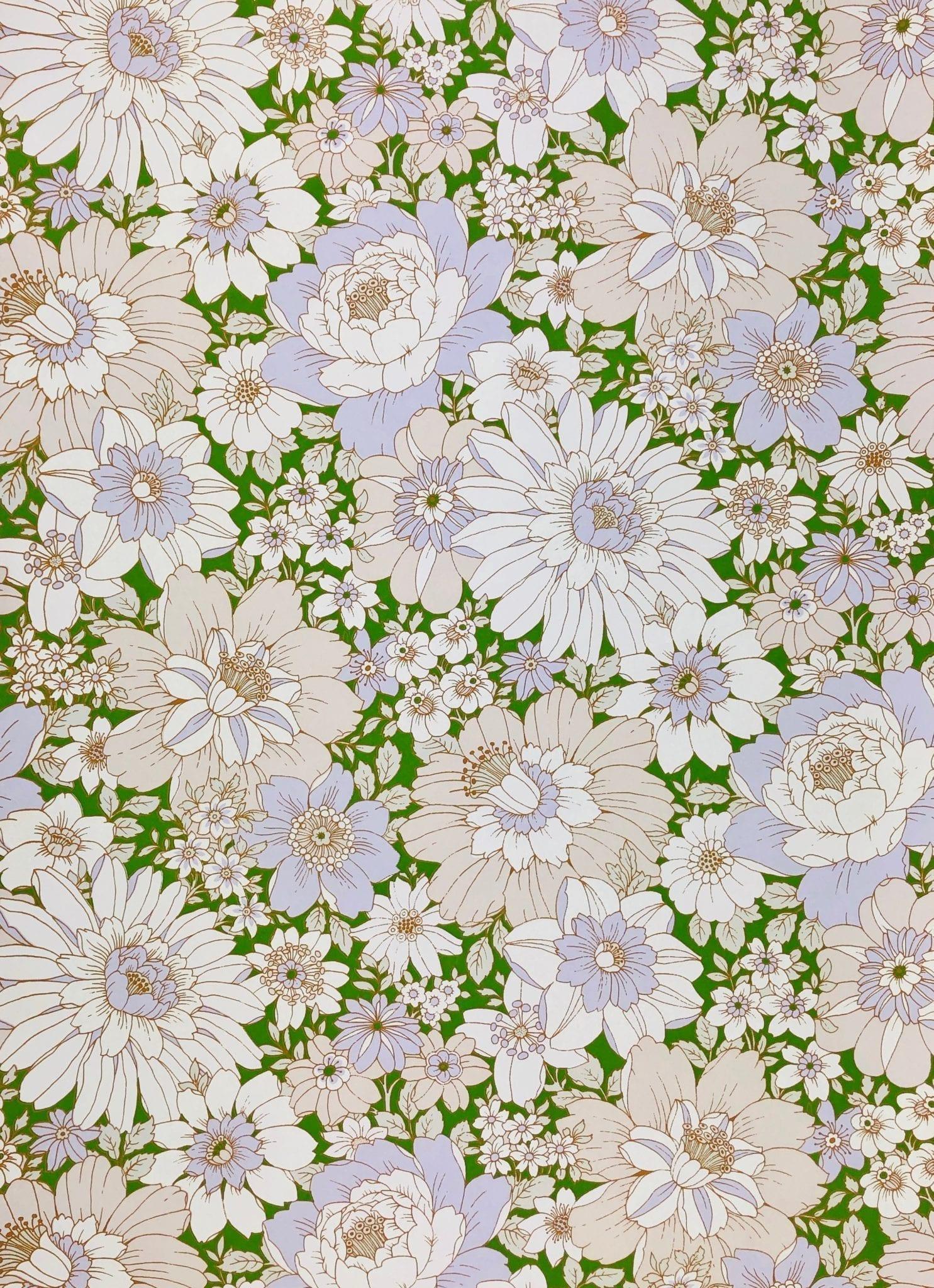 1950s Vintage Floral Wallpaper