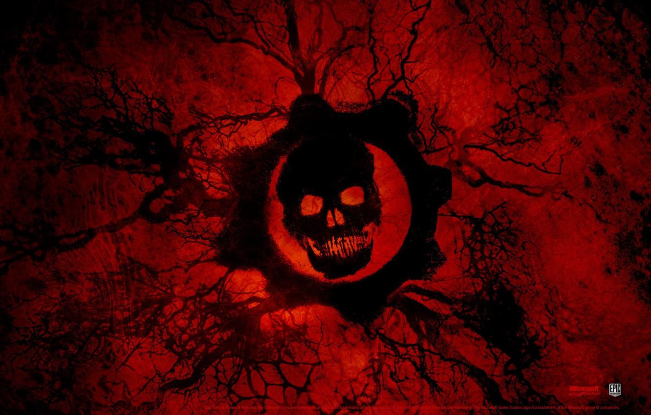 Wallpaper blood, skull, Gears of War - for desktop