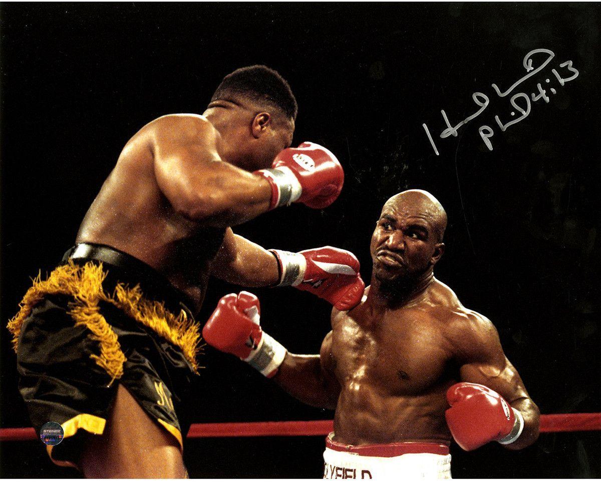 Evander Holyfield Signed Right Punch Against Ray Mercer 8x10