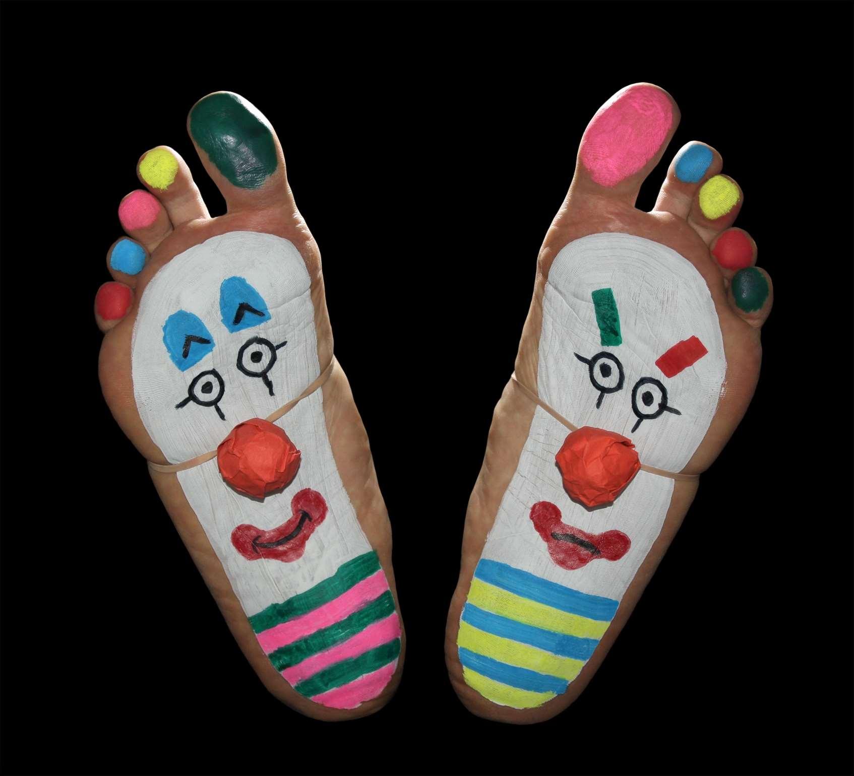circus, clown, feet, foot, fun, funny, painted